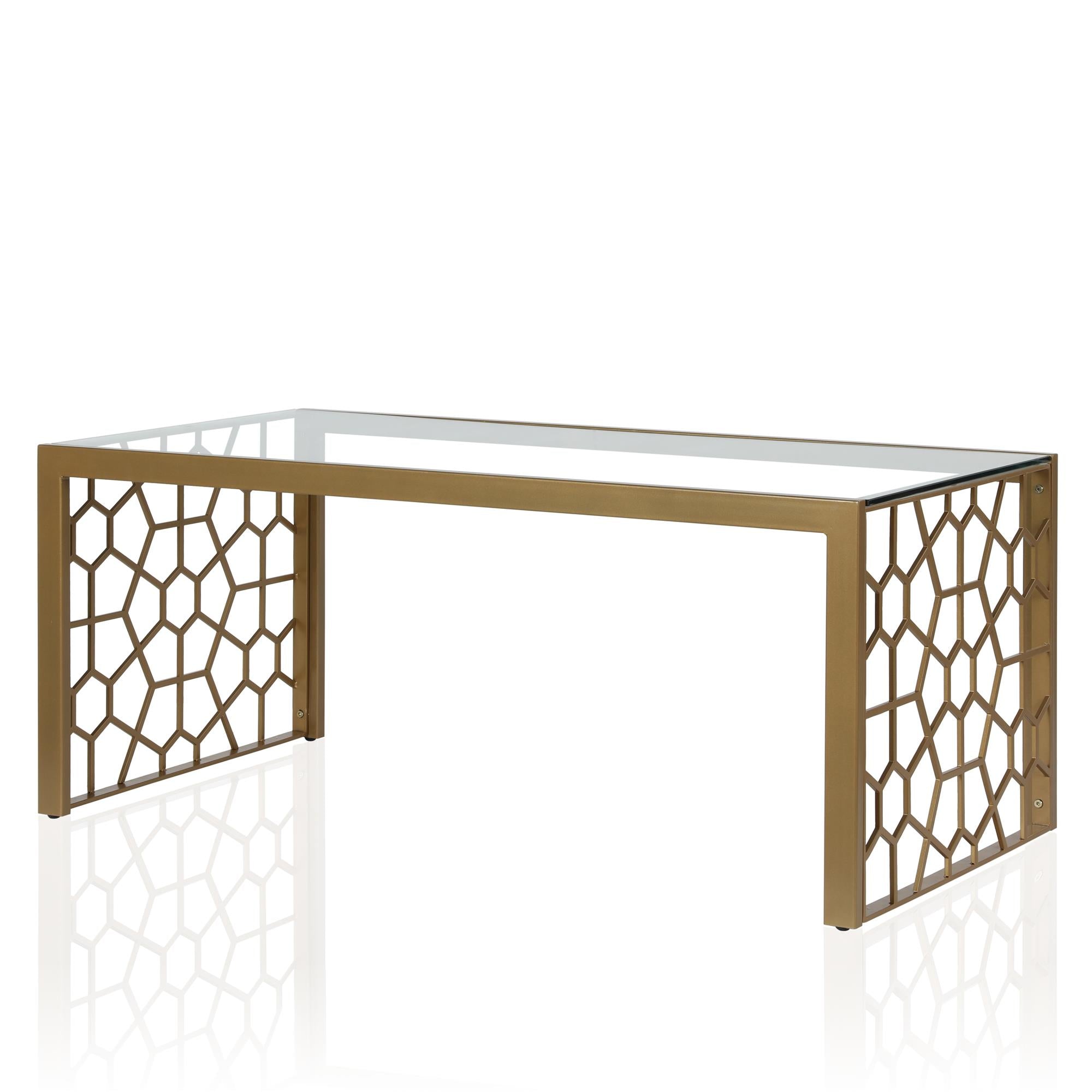 Juliette Glass Top Coffee Table with Cut Out Detailing