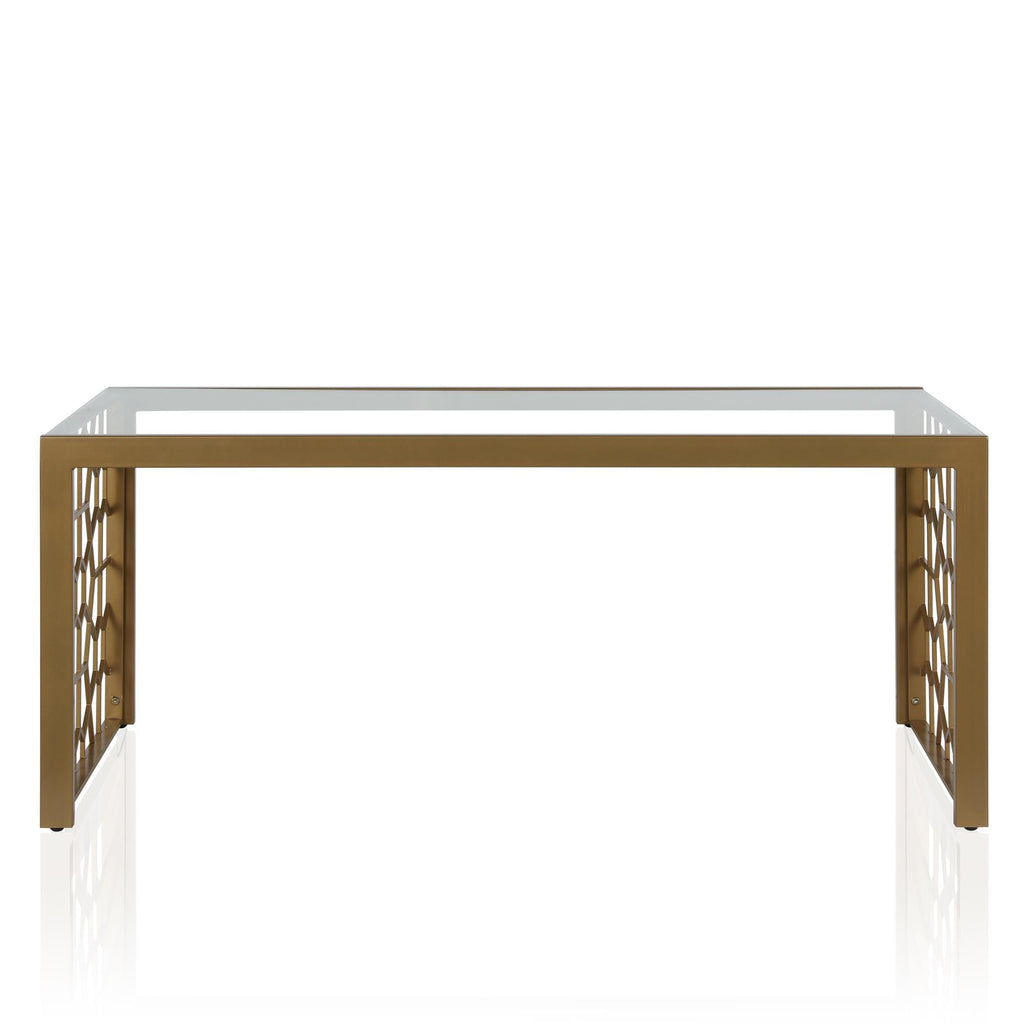 Juliette Glass Top Coffee Table with Cut Out Detailing