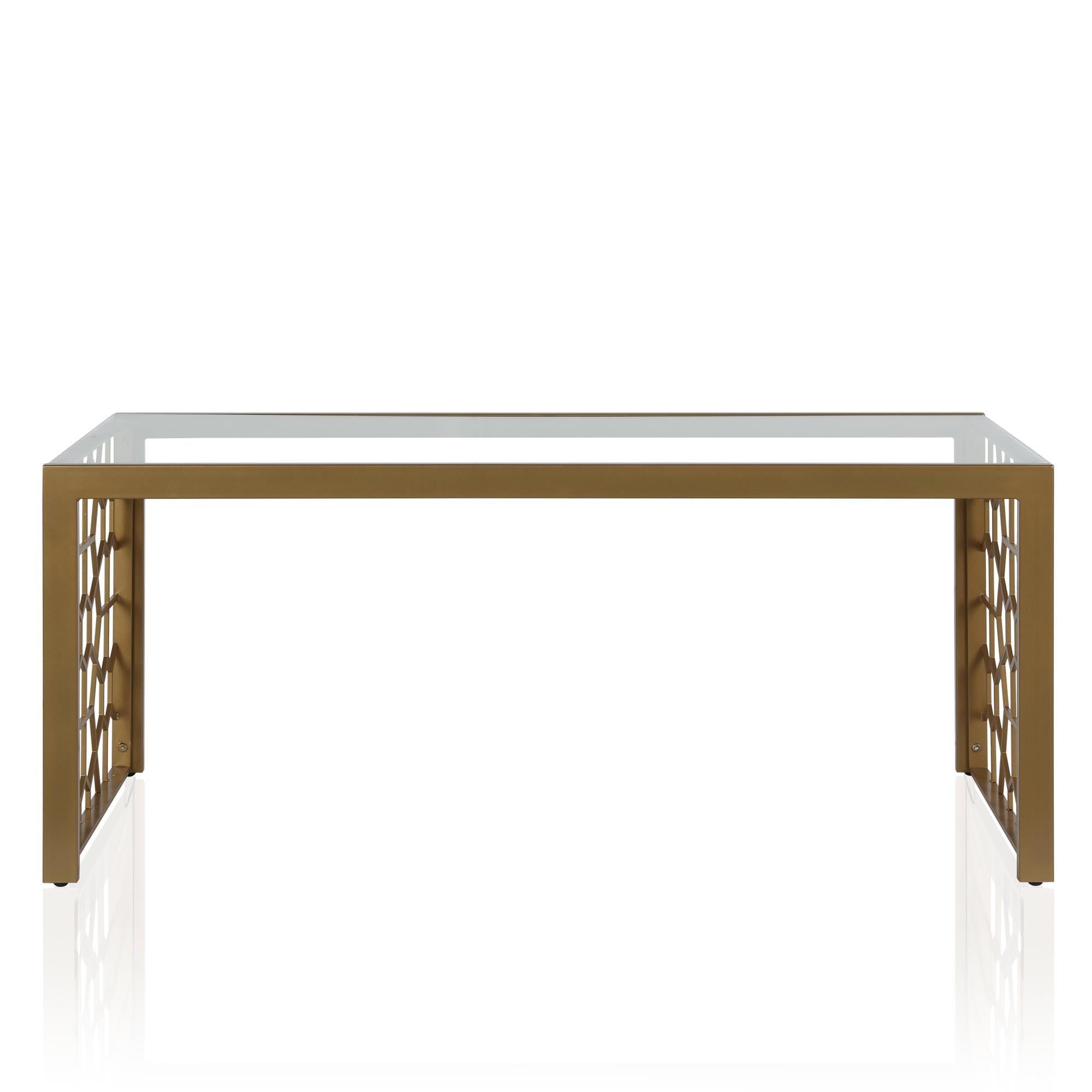 Juliette Glass Top Coffee Table with Cut Out Detailing