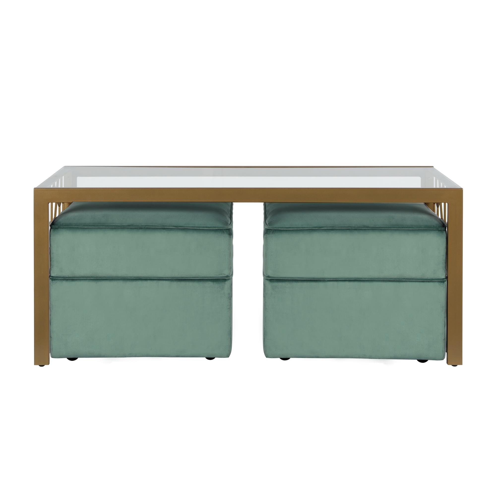 Juliette Glass Top Coffee Table with Cut Out Detailing
