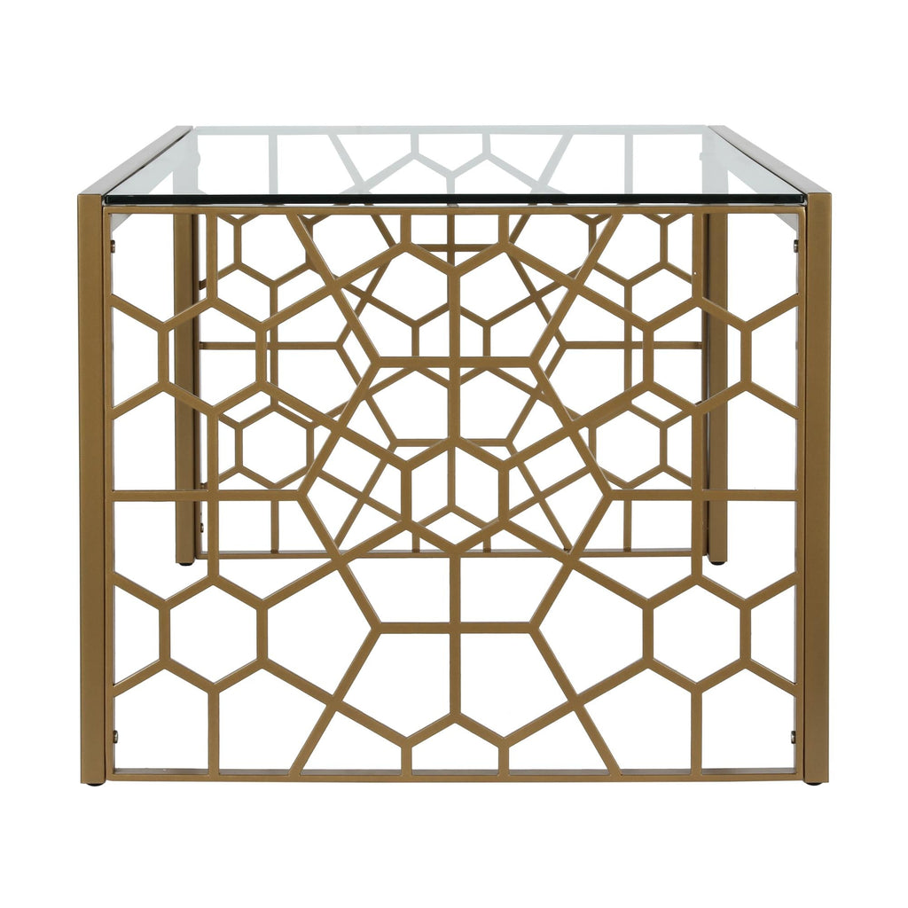 Juliette Glass Top Coffee Table with Cut Out Detailing