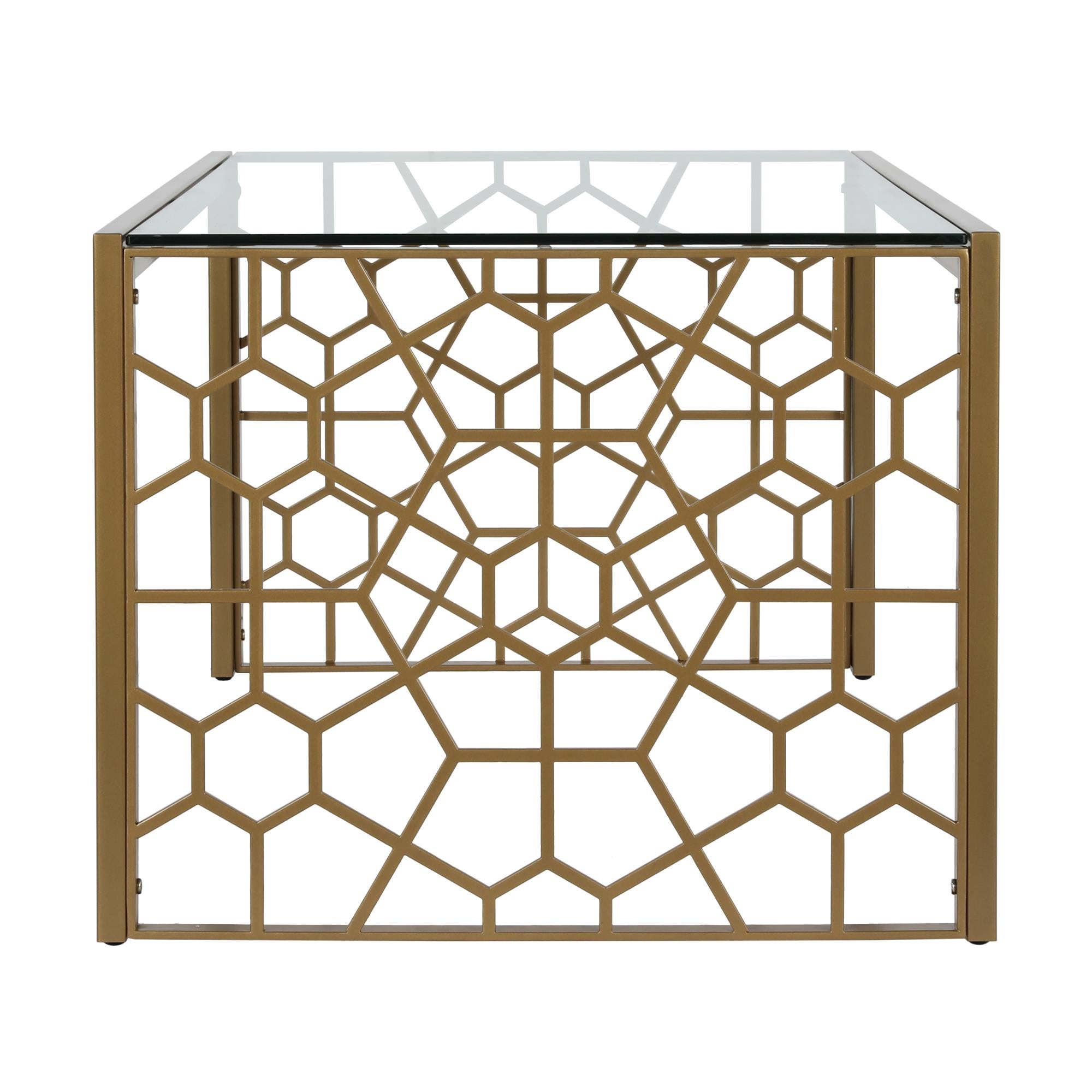 Juliette Glass Top Coffee Table with Cut Out Detailing