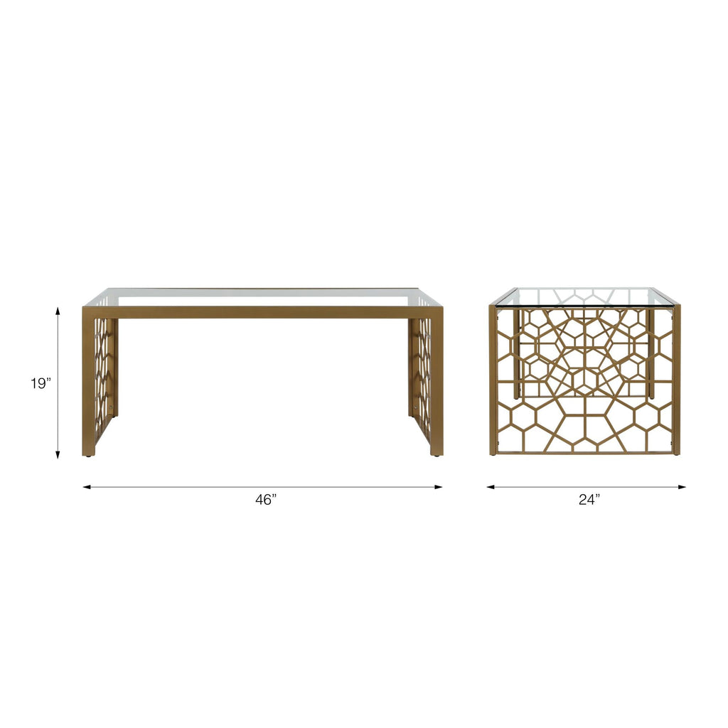 Juliette Glass Top Coffee Table with Cut Out Detailing