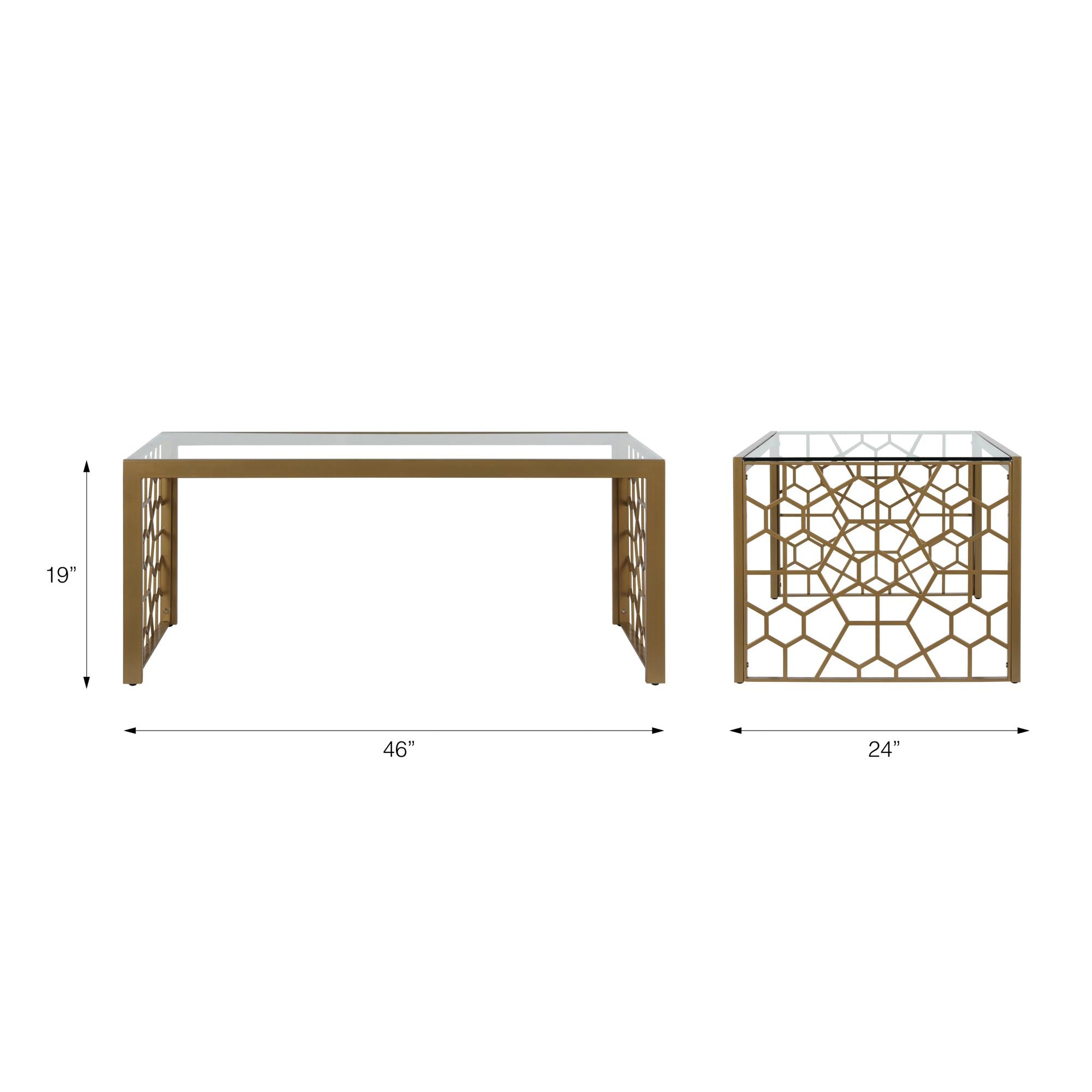 Juliette Glass Top Coffee Table with Cut Out Detailing